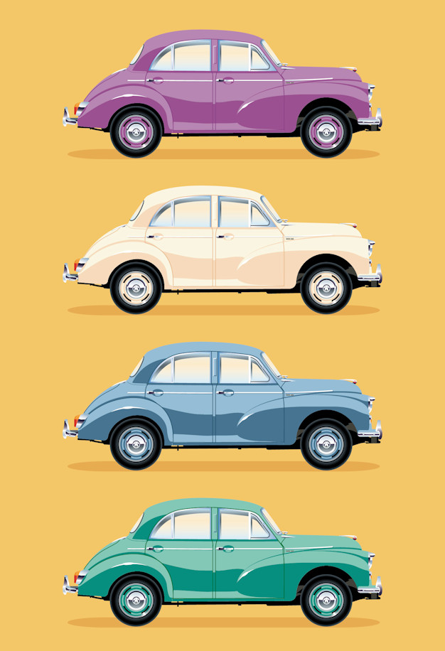 4 Morris Minor Classic Iconic Car