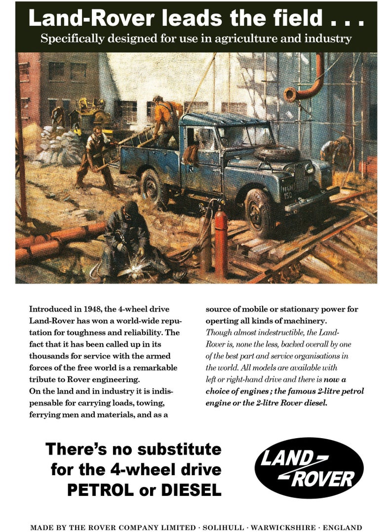 1950's 1960's Land Rover Motoring Advert
