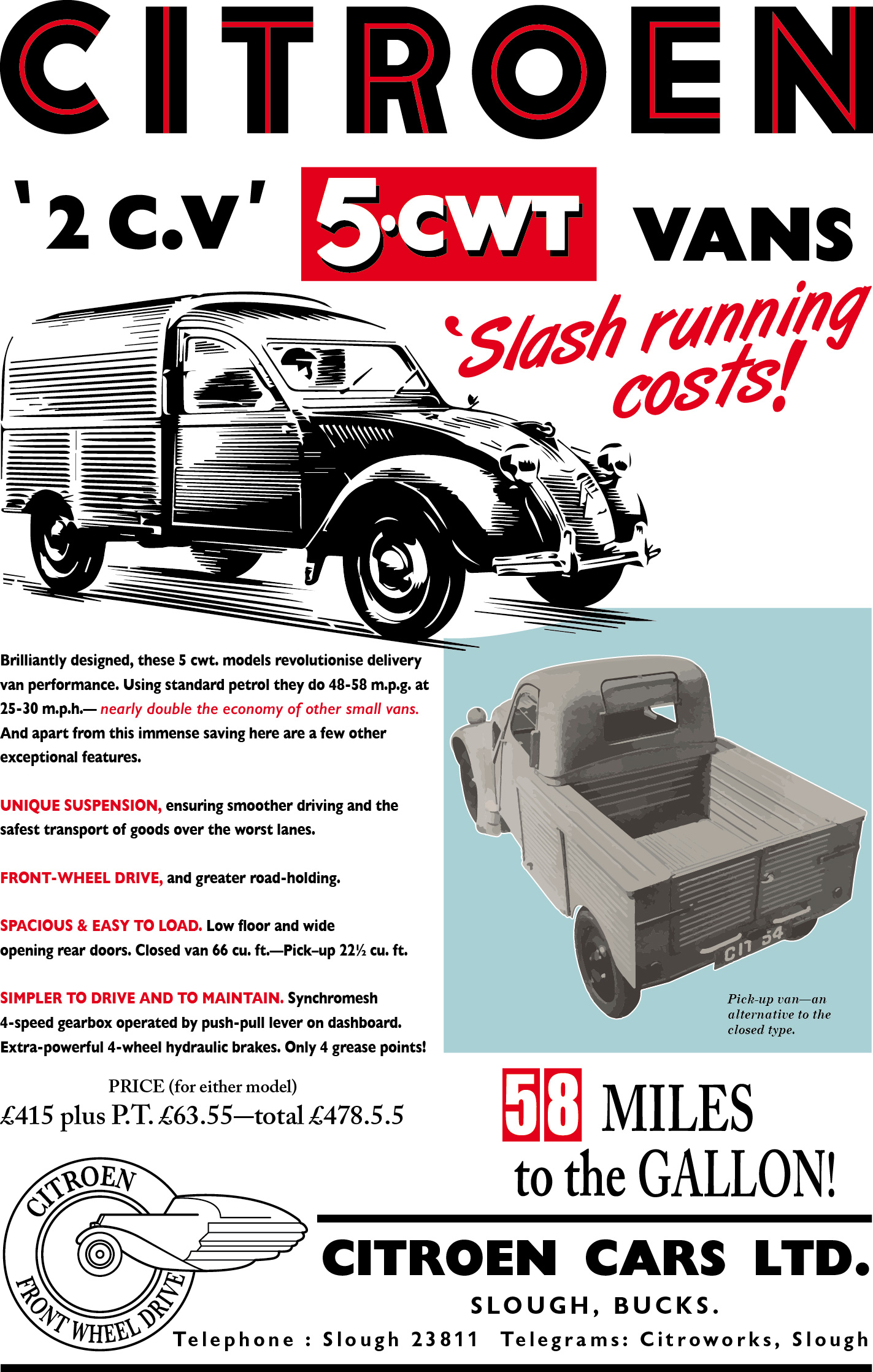 1950's Classic Citroen 2CV Van